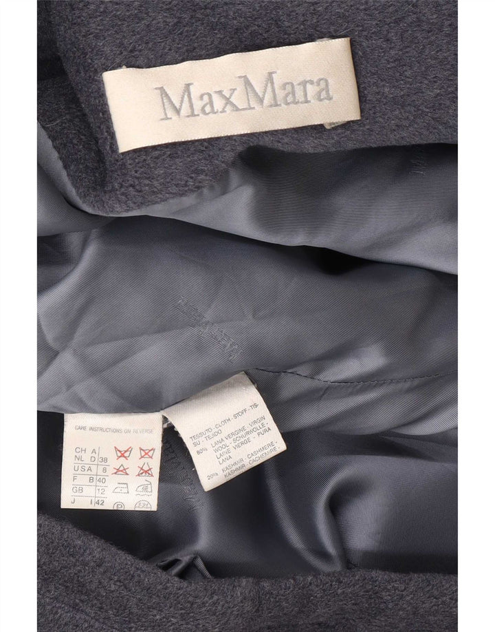 Jachetă parka supradimensionată cu glugă pentru femei Max Mara UK 12 Lână virgină gri mediu