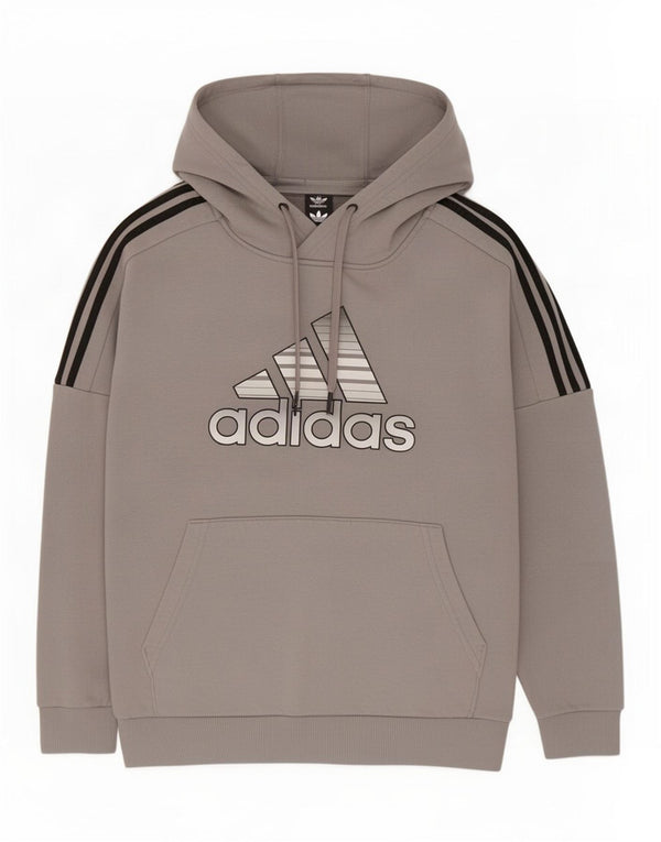 Pulover cu glugă cu grafic Adidas pentru băieți 13-14 ani, bumbac gri