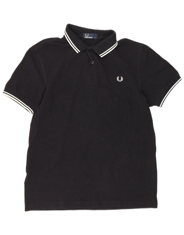 Cămașă polo Fred Perry pentru bărbați, bumbac mediu negru