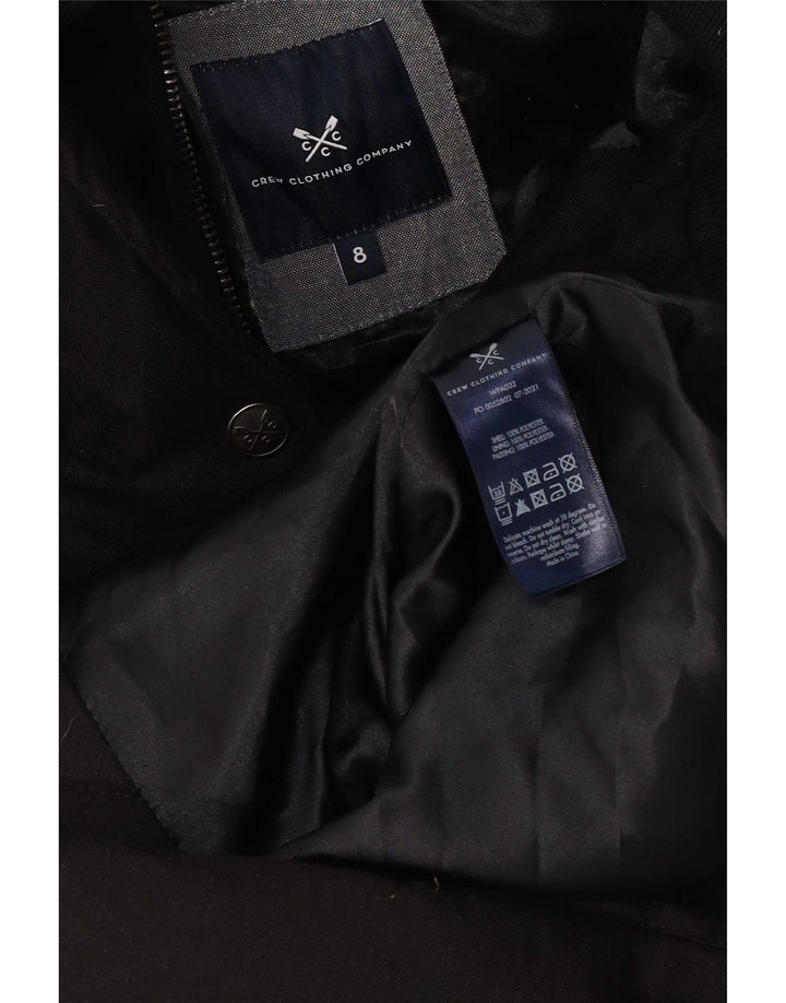 Crew Clothing Jachetă căptușită cu glugă pentru femei UK 8 Poliester negru mic