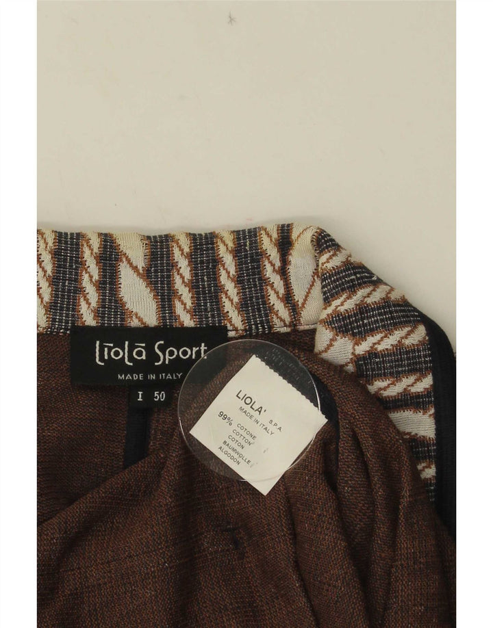 Jachetă pentru femei Liola tricot cu 3 nasturi IT 50 XL bumbac cu dungi negre