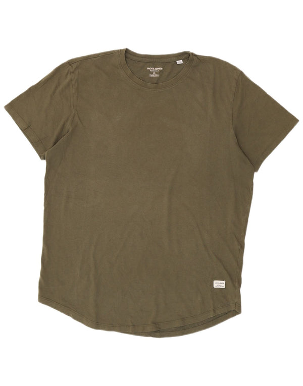 Jack & Jones Bărbați Tricou Top XL Kaki Bumbac