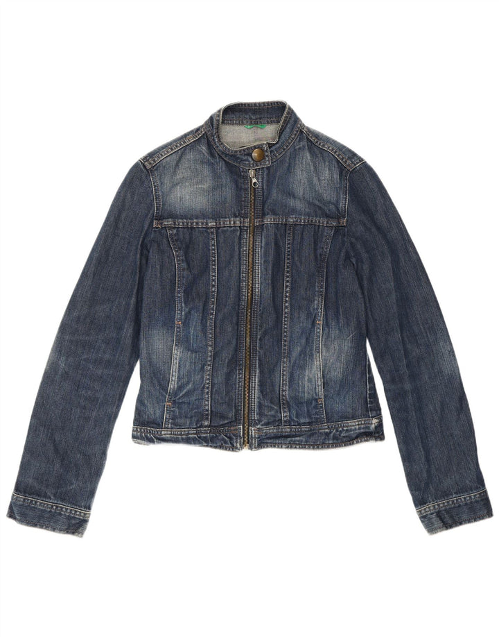 Jachetă de blugi pentru femei Benetton UK 8 Small Blue Bumbac