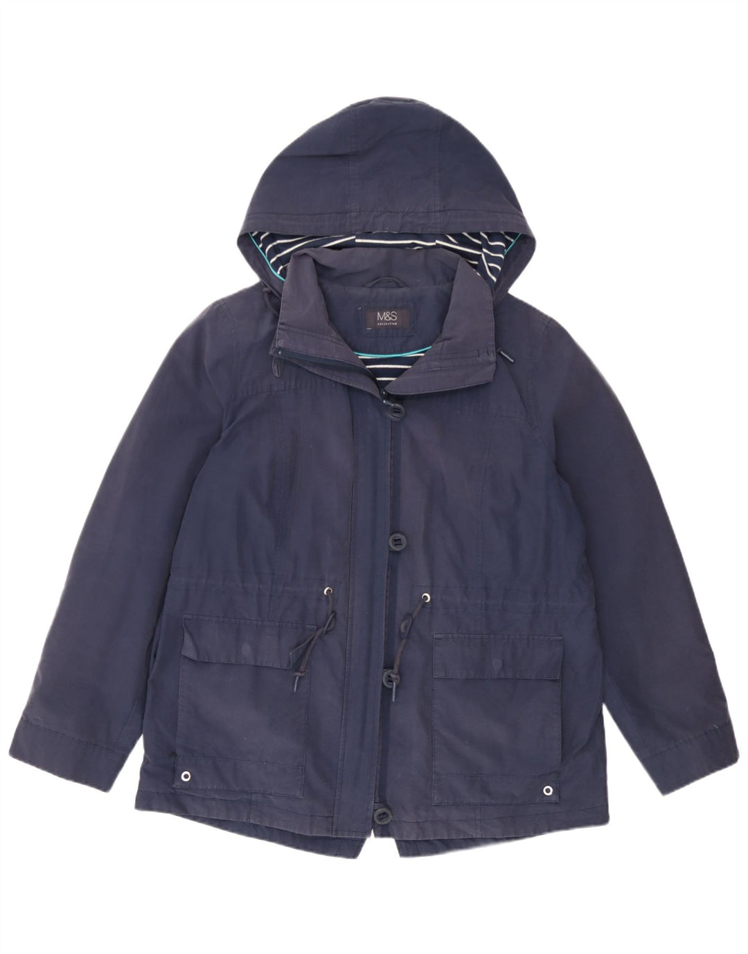 Jachetă parka cu glugă pentru femei Marks & Spencer UK 14 mare, poliester bleumarin