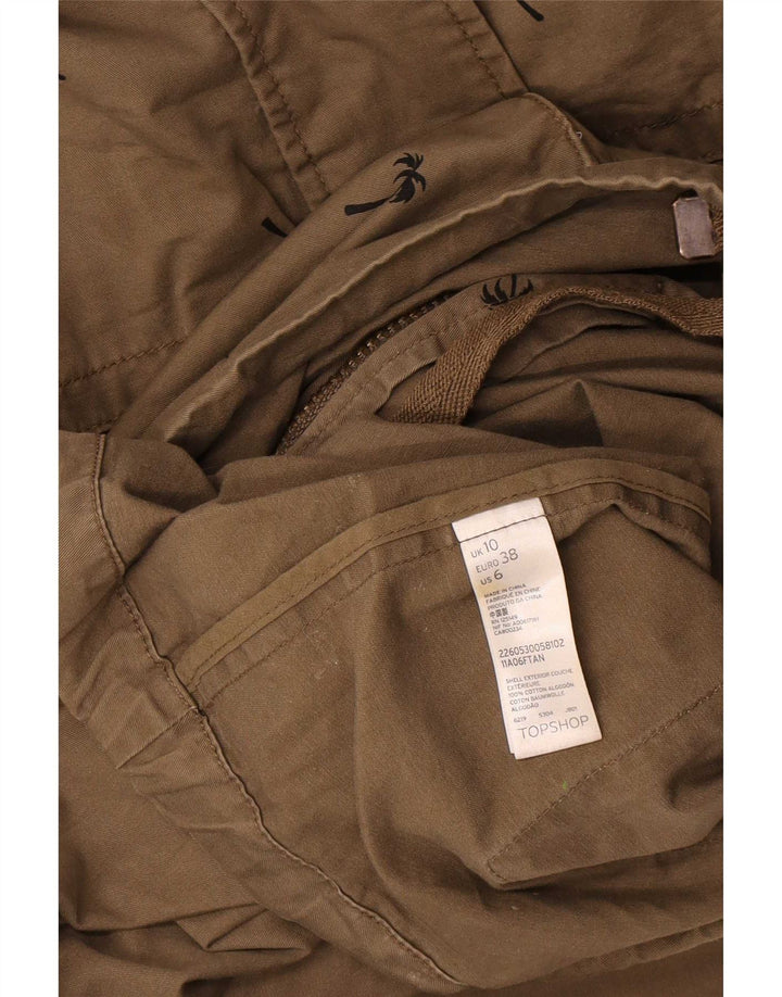 Topshop Jachetă utilitare supradimensionată pentru femei cu model abstract UK 10 mic kaki