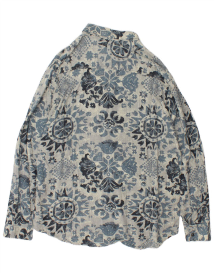 Cămașă Vintage pentru bărbați XL Albastru Geometric