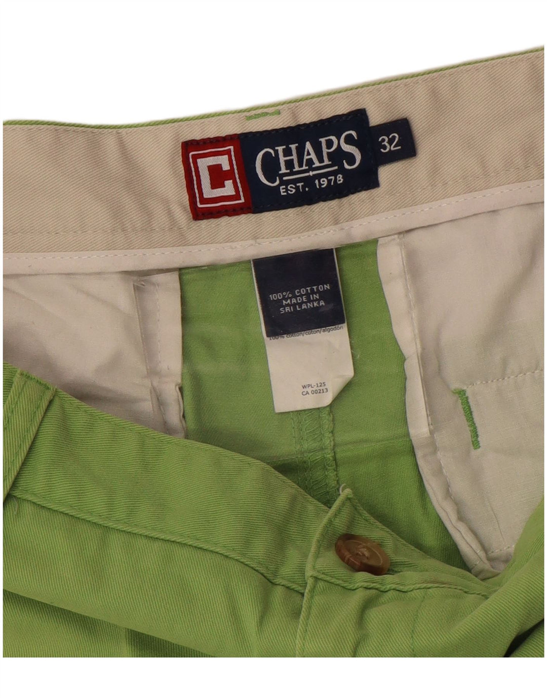 Pantaloni scurți chino pentru bărbați CHAPS W32 bumbac verde mediu
