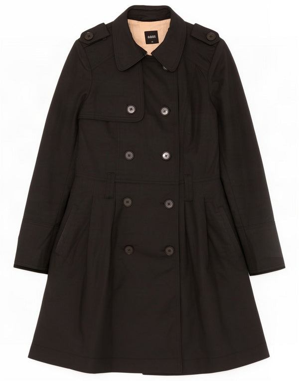 Trench supradimensionat pentru femei Oasis UK 6 XS bumbac negru