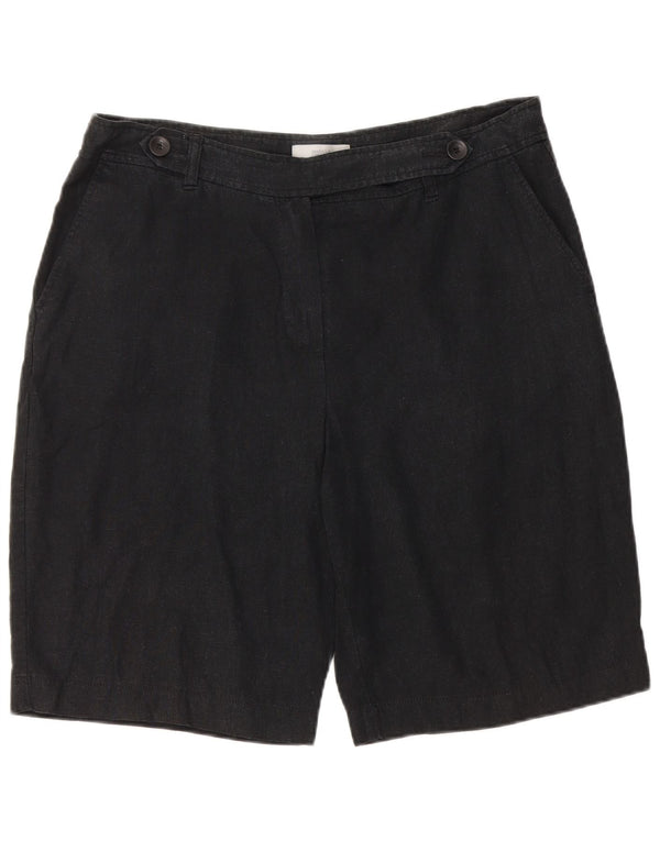 Marks & Spencer Pantaloni scurți casual pentru femei UK 16 Large W34 Black Linen