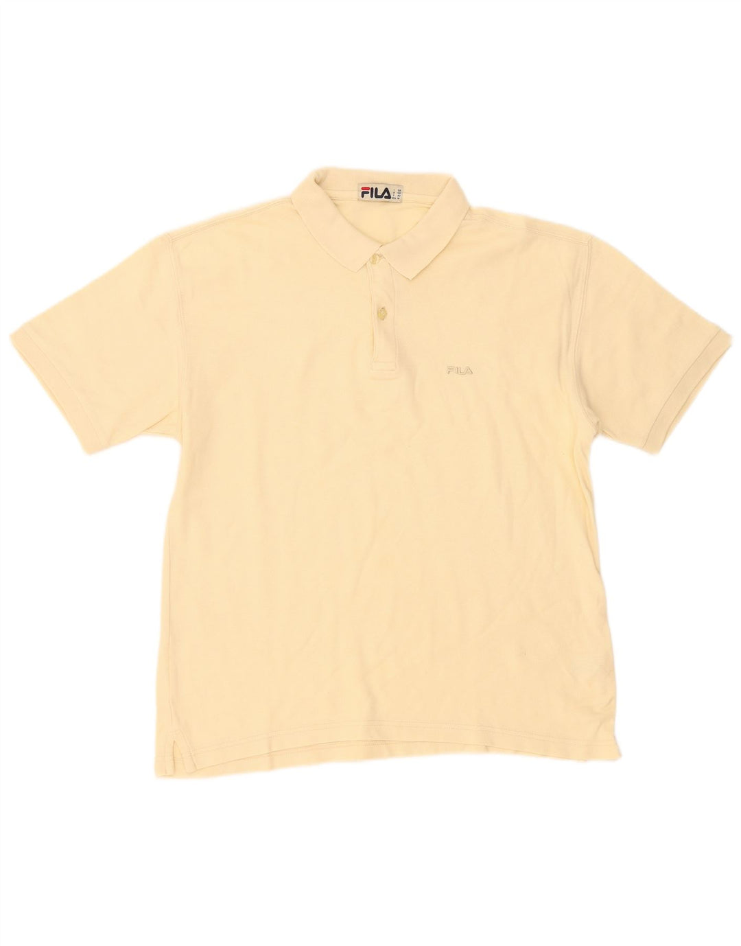 Tricou polo Fila pentru bărbați din bumbac galben mediu