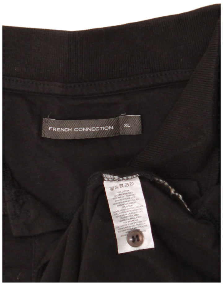 FRENCH CONNECTION Tricou polo pentru bărbați XL bumbac negru