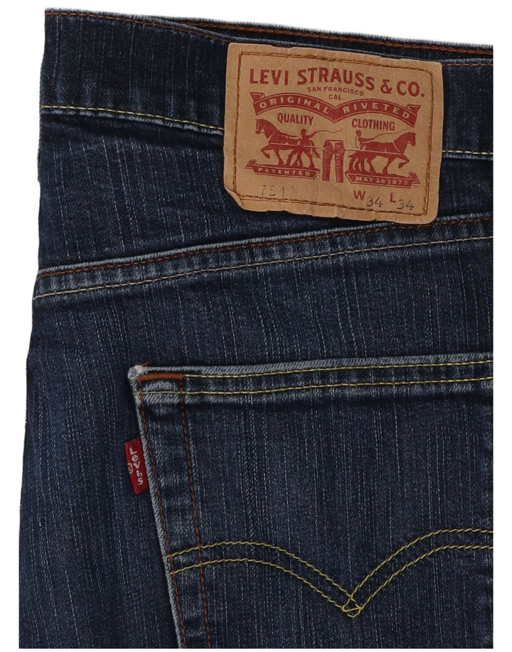 Blugi drepti pentru bărbați Levi's 751 W34 L29 Bumbac albastru