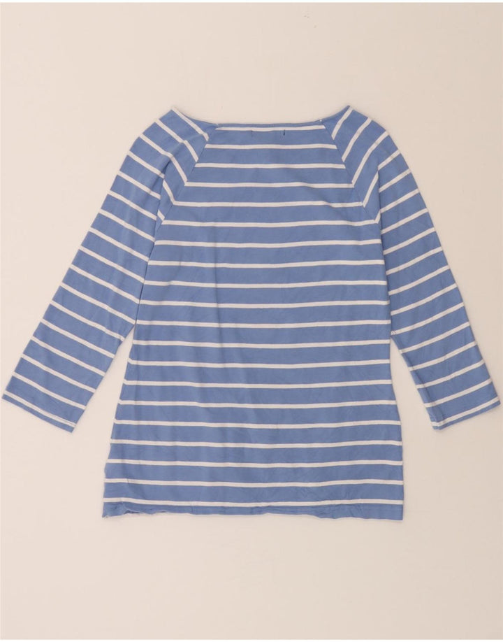 CHAPS Womens Top 3/4 Sleeve UK 12 Medium Blue Striped Cotton Vintage Chaps and Second-Hand Chaps from Messina Hembry 