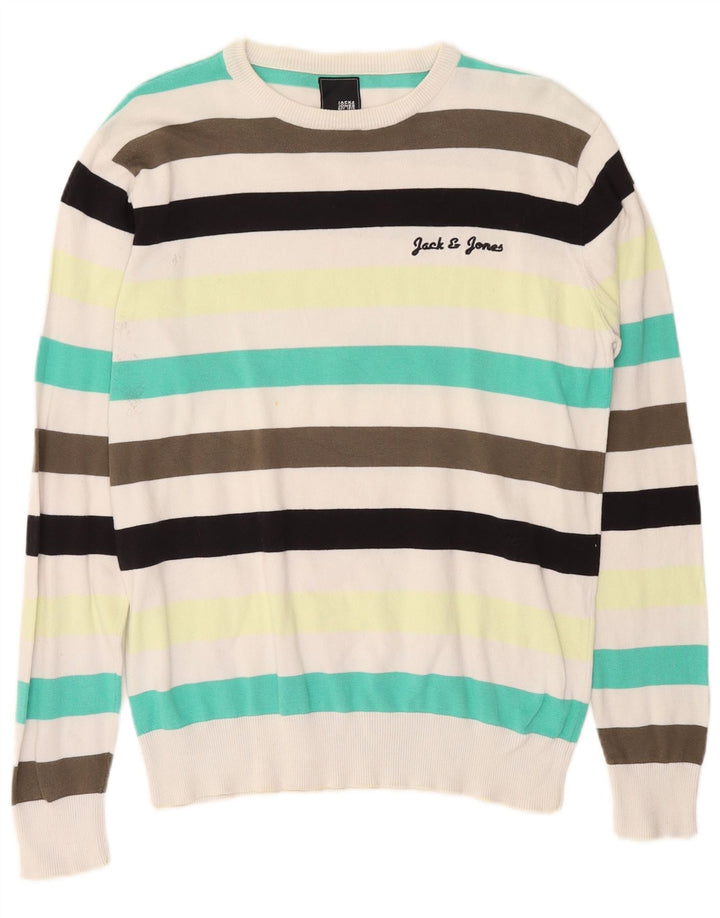 Pulover Jack & Jones pentru bărbați, cu gât crew, cu dungi mari, multicolore