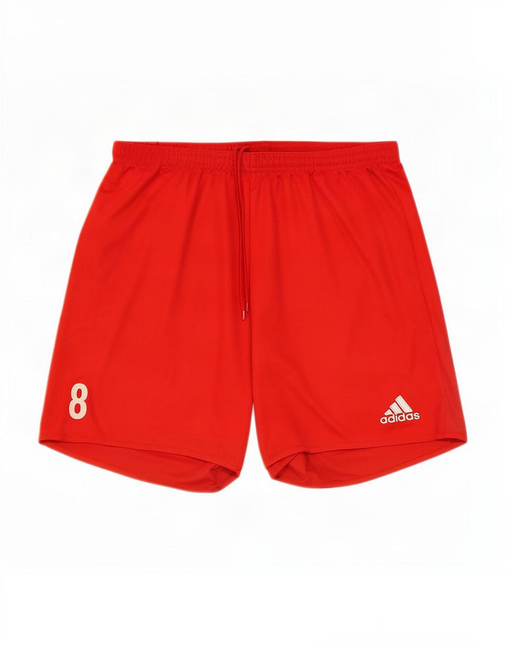 Pantaloni scurți sport adidas Climalite pentru bărbați, poliester roșu mare
