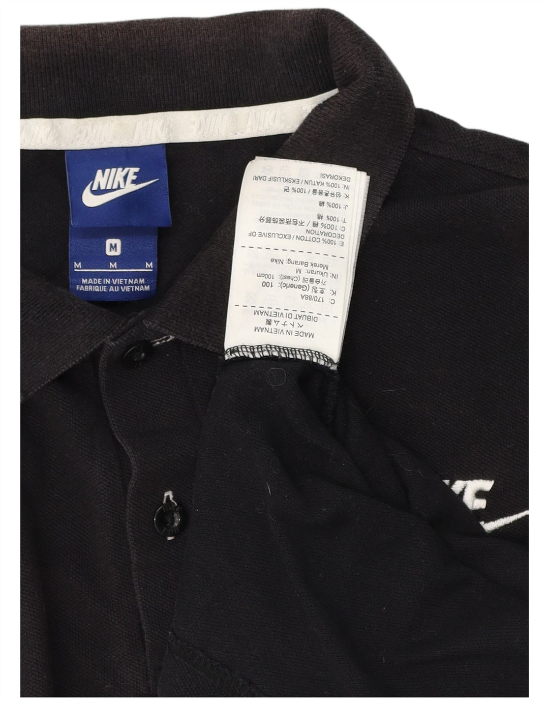 Tricou polo NIKE pentru bărbați, bumbac mediu negru