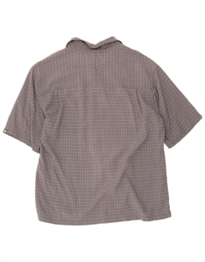 Cămașă cu mânecă scurtă pentru bărbați The North Face, modal cu carouri, gri mediu