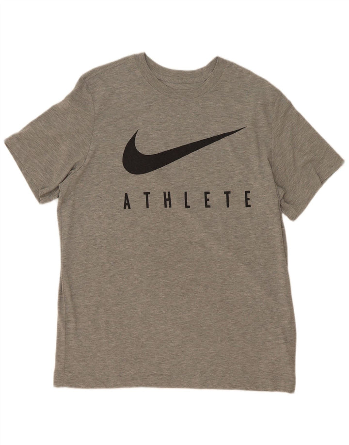 Tricou grafic Nike Dri Fit pentru bărbați Top mare din poliester gri