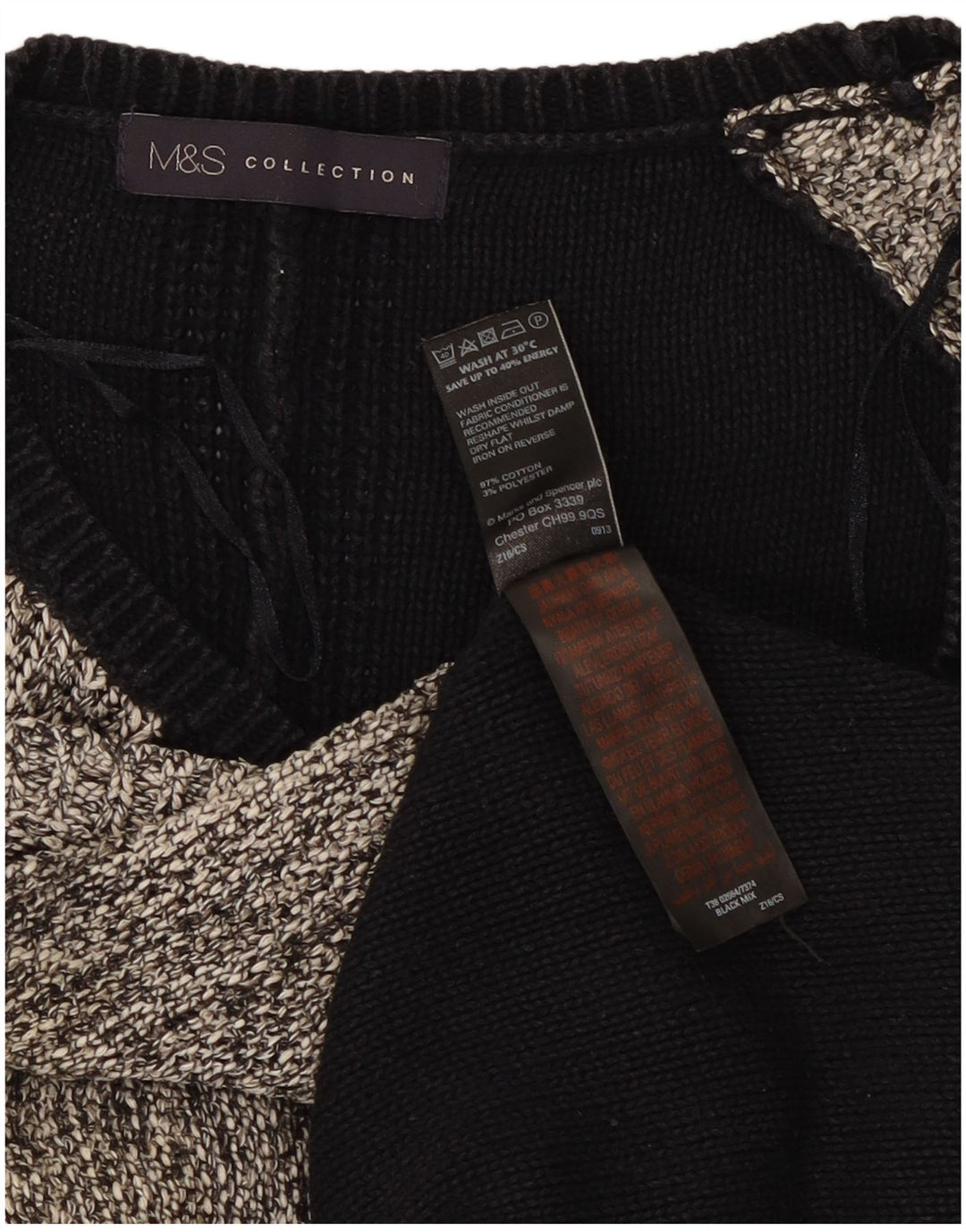 Pulover pentru femei Marks & Spencer cu gât cu barca UK 12 Medium Negru