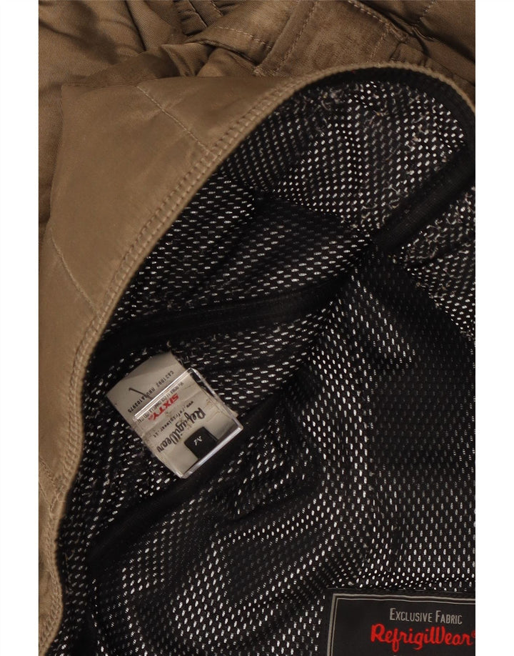 Jachetă matlasată cu glugă pentru femei Refrigiwear UK 14 Maro mediu Poliamidă