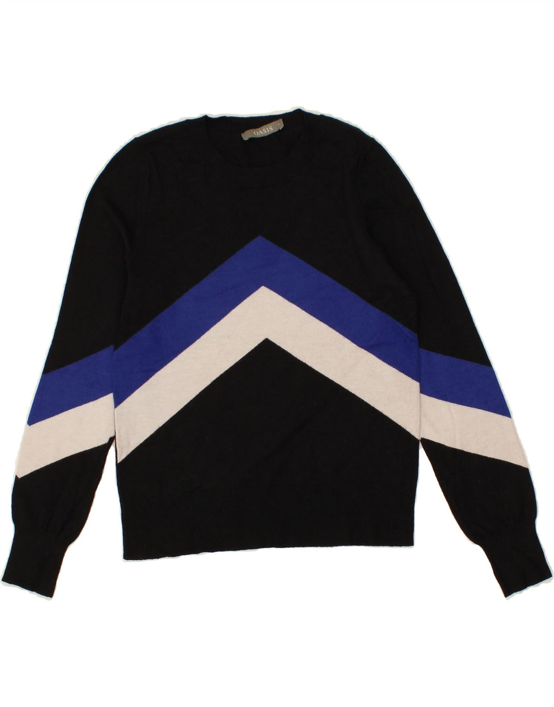OASIS Womens Crew Neck Jumper Sweater UK 10 Small Black Colourblock Vintage Oasis and Second-Hand Oasis from Messina Hembry 