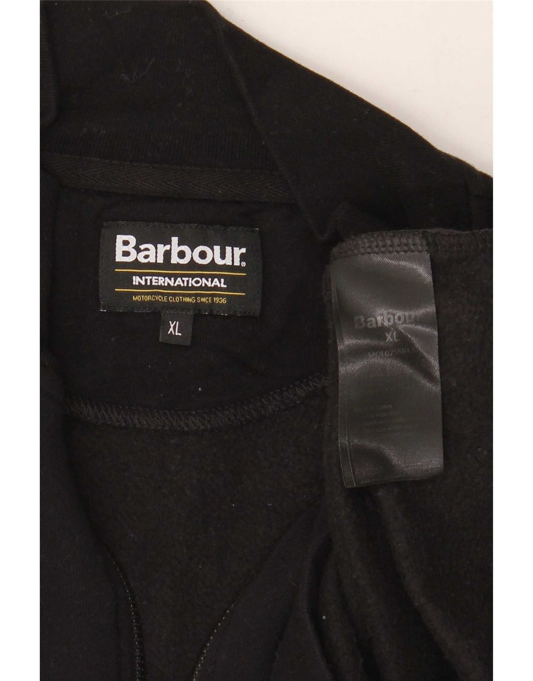 Hanorac pentru bărbați Barbour, cu fermoar, cu gât, XL, bumbac negru