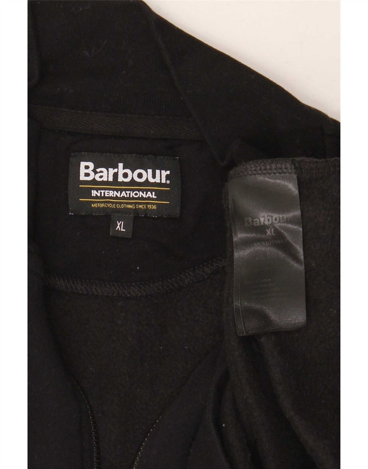 Hanorac pentru bărbați Barbour, cu fermoar, cu gât, XL, bumbac negru