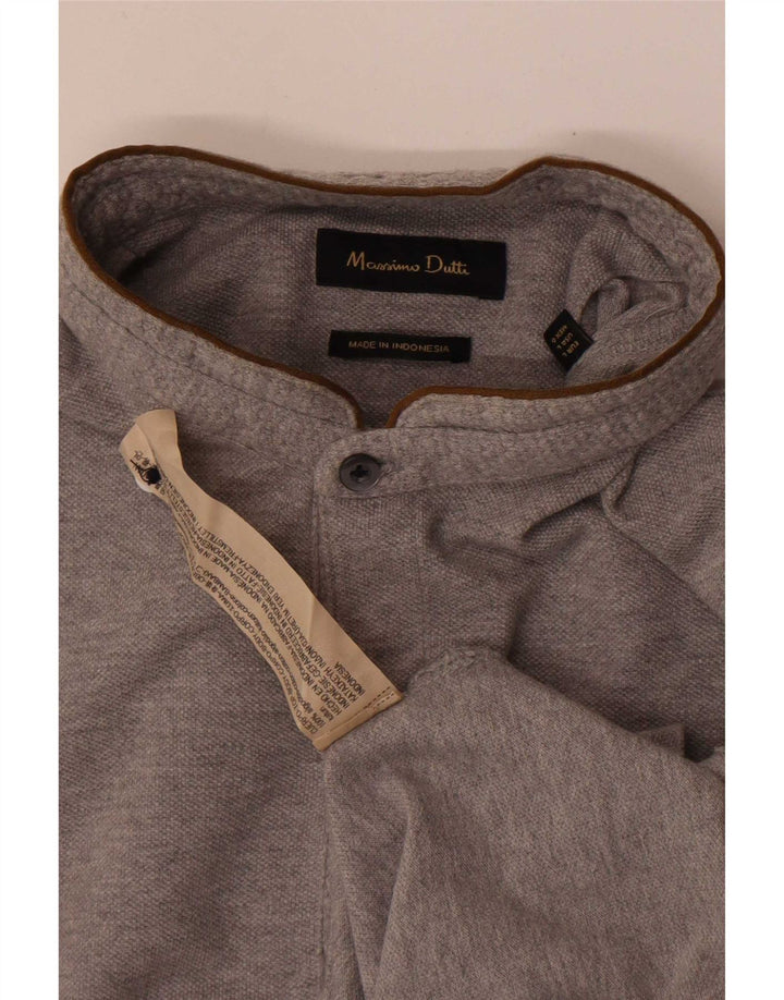 Tricou polo Massimo Dutti pentru bărbați, bumbac gri mare