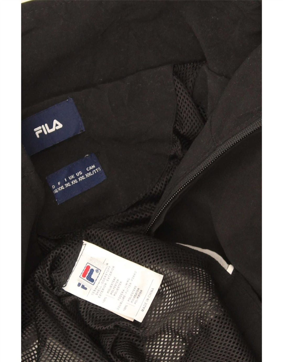 Jachetă pentru trening Fila pentru bărbați, 2XL, poliester color bloc negru