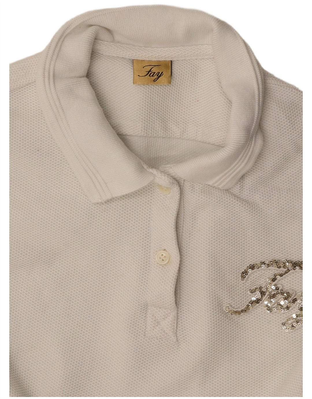 Tricou polo FAY pentru femei UK 10 Small White