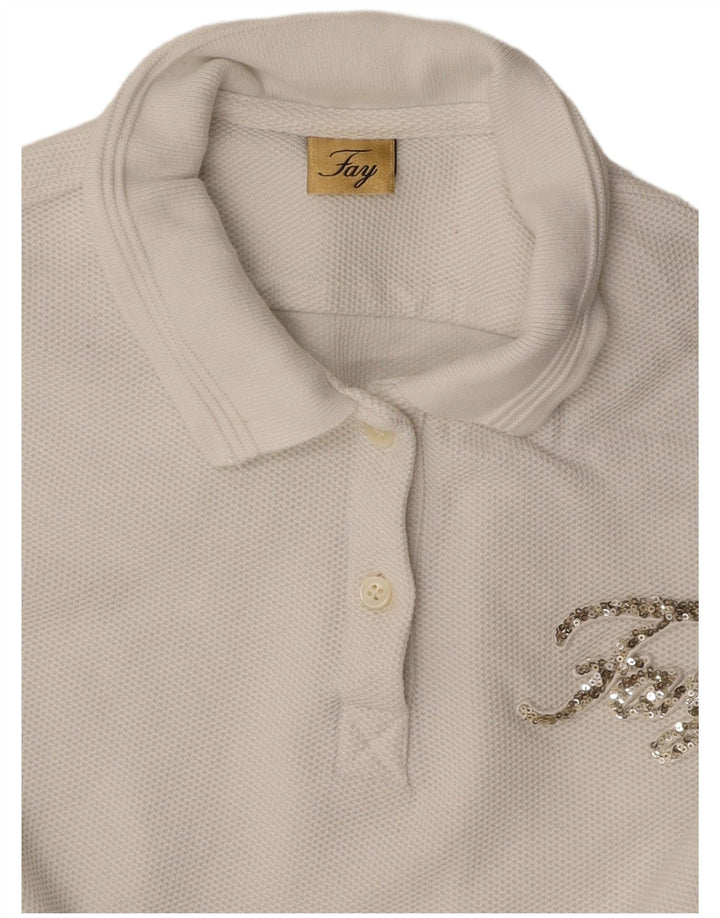 Tricou polo FAY pentru femei UK 10 Small White