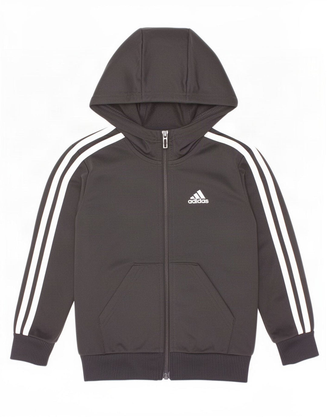 Adidas Boys Zip Hoodie Pulover 4-5 Ani Negru Poliester
