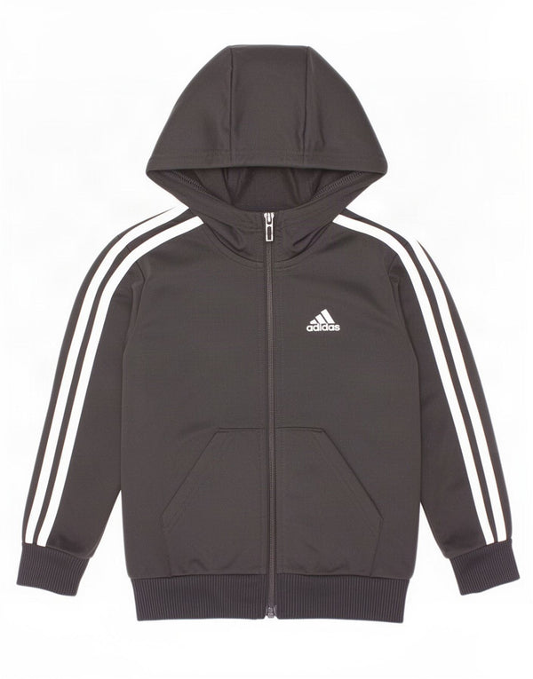 Adidas Boys Zip Hoodie Pulover 4-5 Ani Negru Poliester