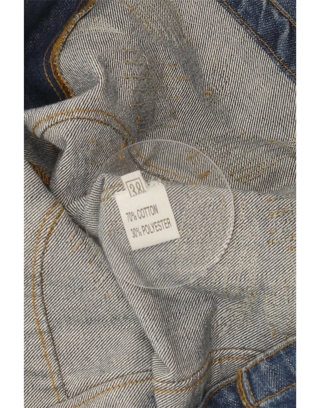 Jachetă de blugi vintage pentru femei EU 38, bumbac floral, albastru mediu