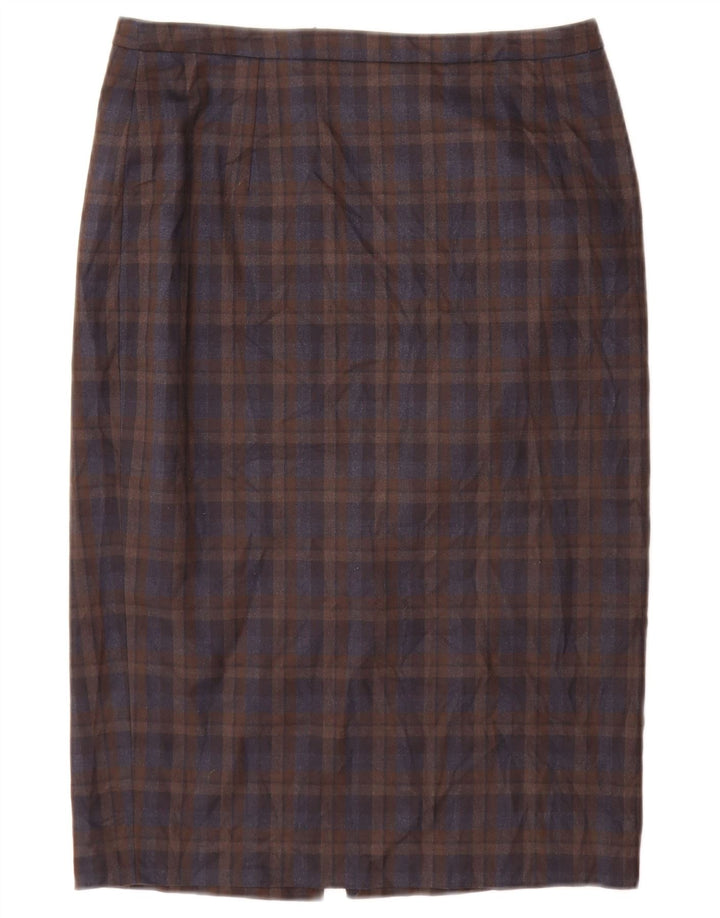 Fusta creion pentru femei Jigsaw UK 10 Small W28 Brown Check Poliester