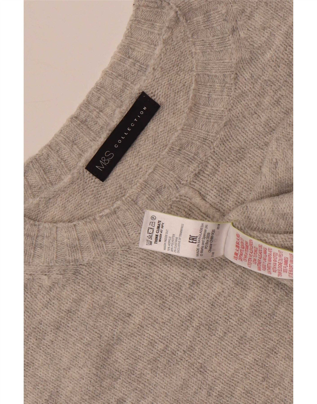 Marks & Spencer Pulover supradimensionat pentru femei cu decolteu rotund, UK 16, mare, gri