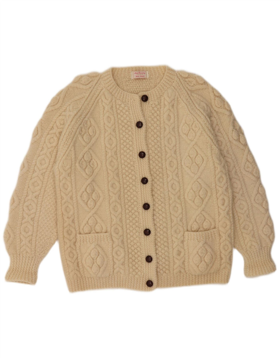Pulover cardigan pentru femei VINTAGE UK 16 mare bej