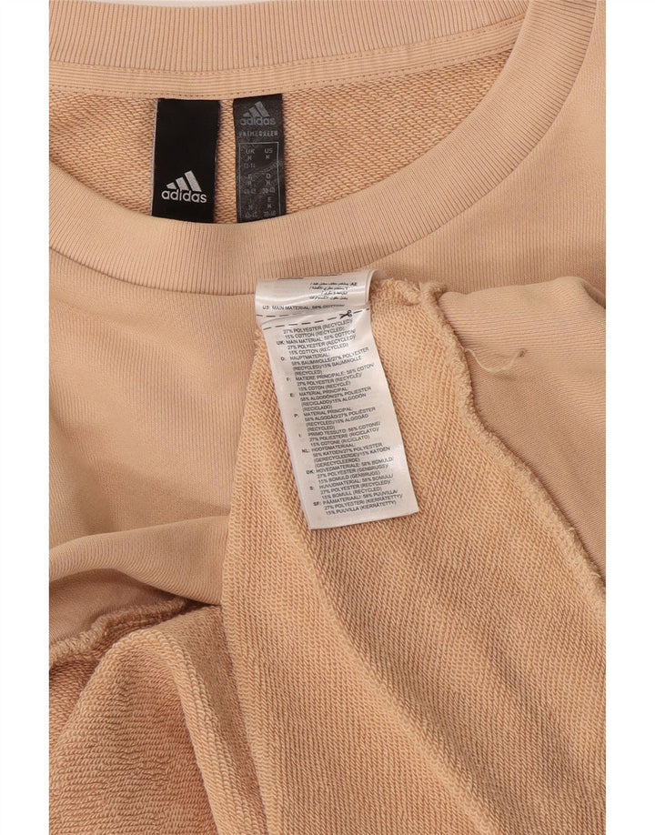 Pulover adidas pentru femei grafic supradimensionat UK 12/14 Bej mediu