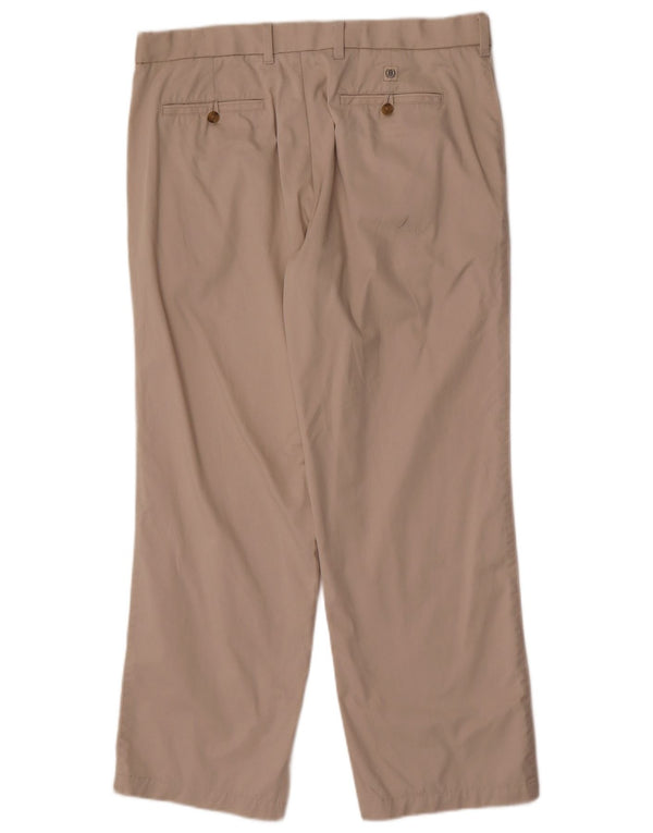 Marks & Spencer Mens Straight Chino Trousers W36 L29 Beige Cotton