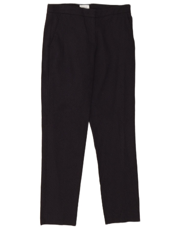 Pantaloni chino drepți pentru femei Jigsaw UK 10 mici W30 L29 bleumarin chevron