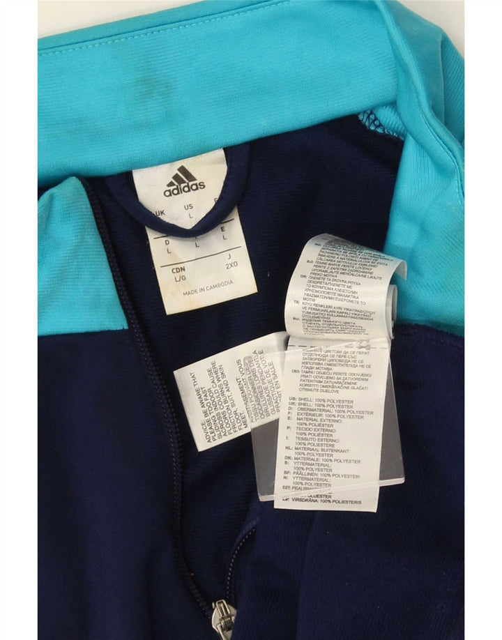 Jachetă de trening pentru bărbați Adidas, mare, albastru bleumarin, poliester