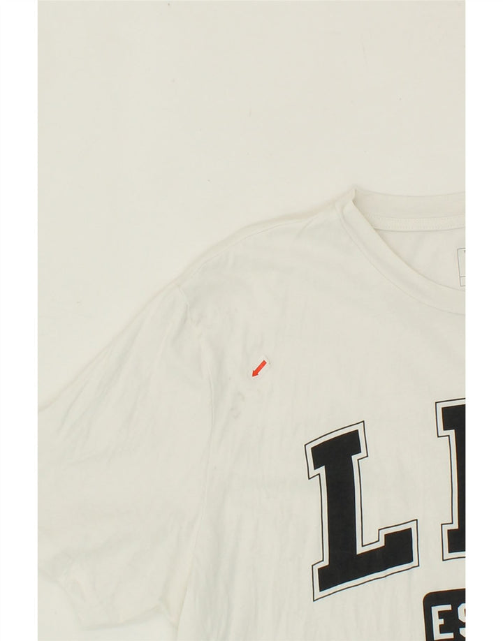 LEE Mens Regular Fit Graphic T-Shirt Top Large White Cotton Vintage Lee and Second-Hand Lee from Messina Hembry 