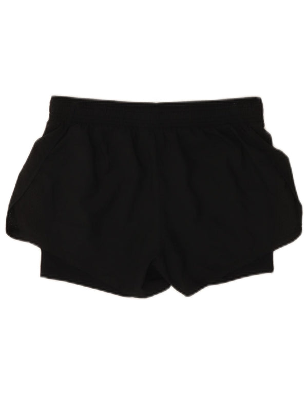 Pantaloni scurti sport NIKE Dri Fit pentru femei UK 10 Poliester negru mic