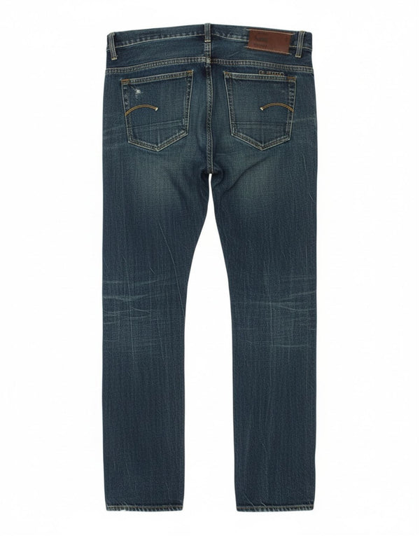 Blugi slim pentru bărbați G-Star Distressed W33 L34 Bumbac albastru