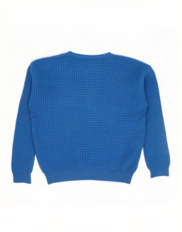 Topshop Pulover supradimensionat pentru femei cu gât de barcă UK 8 Small Blue Acrylic