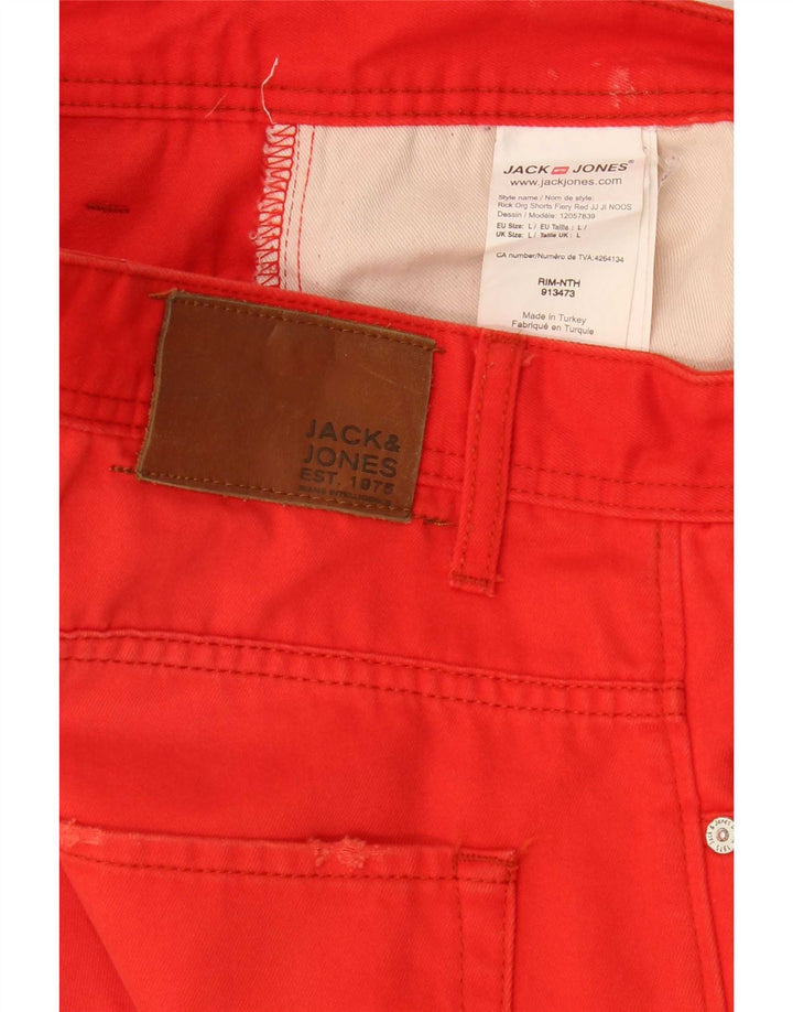 Pantaloni scurți din denim Jack & Jones pentru bărbați, mari W34, bumbac roșu