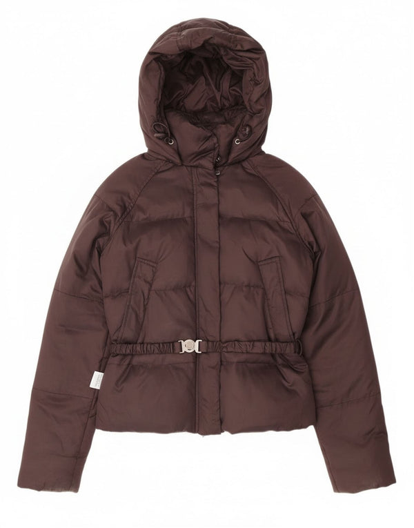 Jachetă căptușită cu glugă pentru femei Benetton UK 10 Small Brown Winter