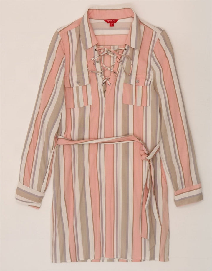 Rochie cămașă Guess pentru femei UK 12, raion cu dungi medii multicolore