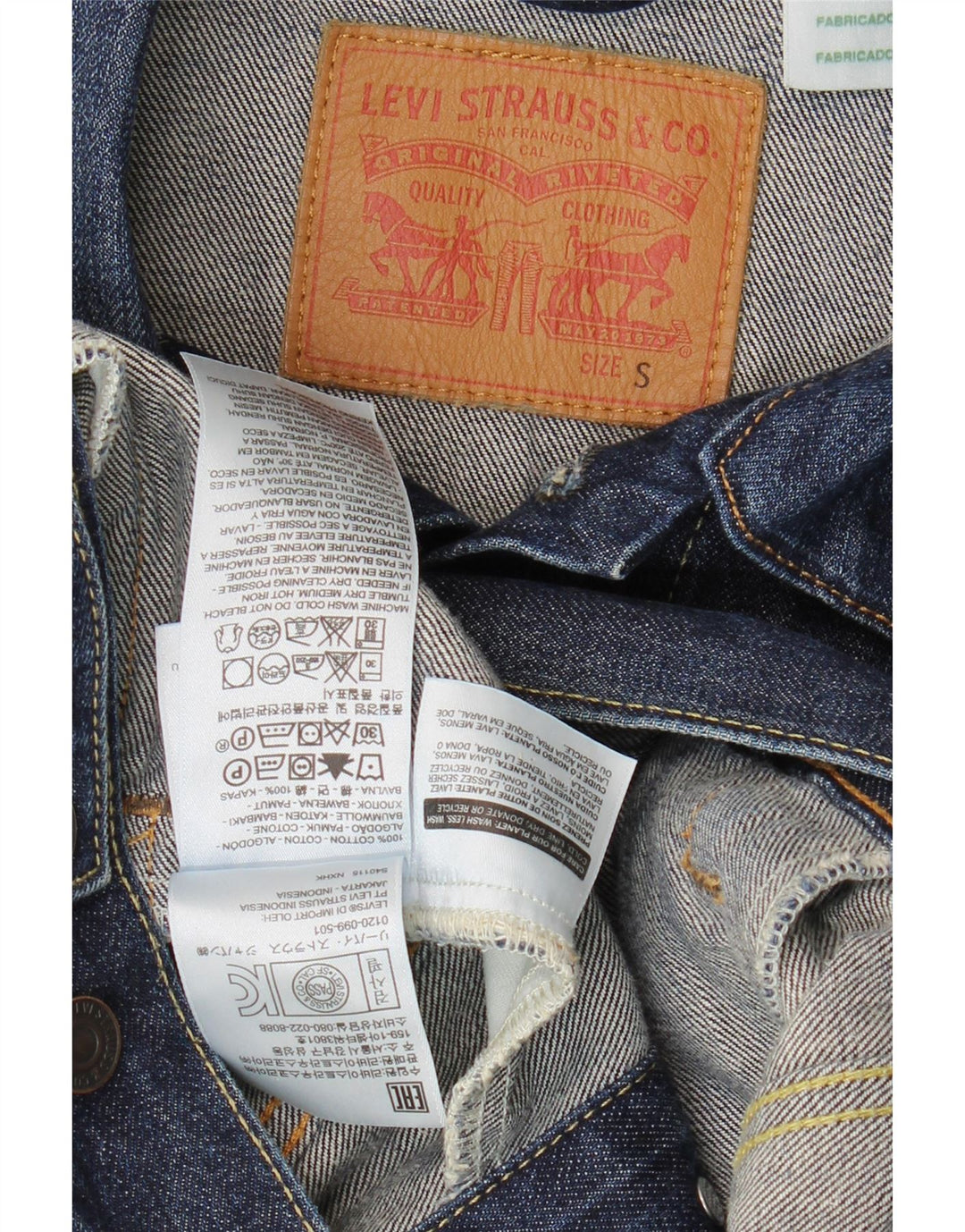 Jachetă de blugi pentru bărbați Levi's UK 36 mic bumbac bleumarin