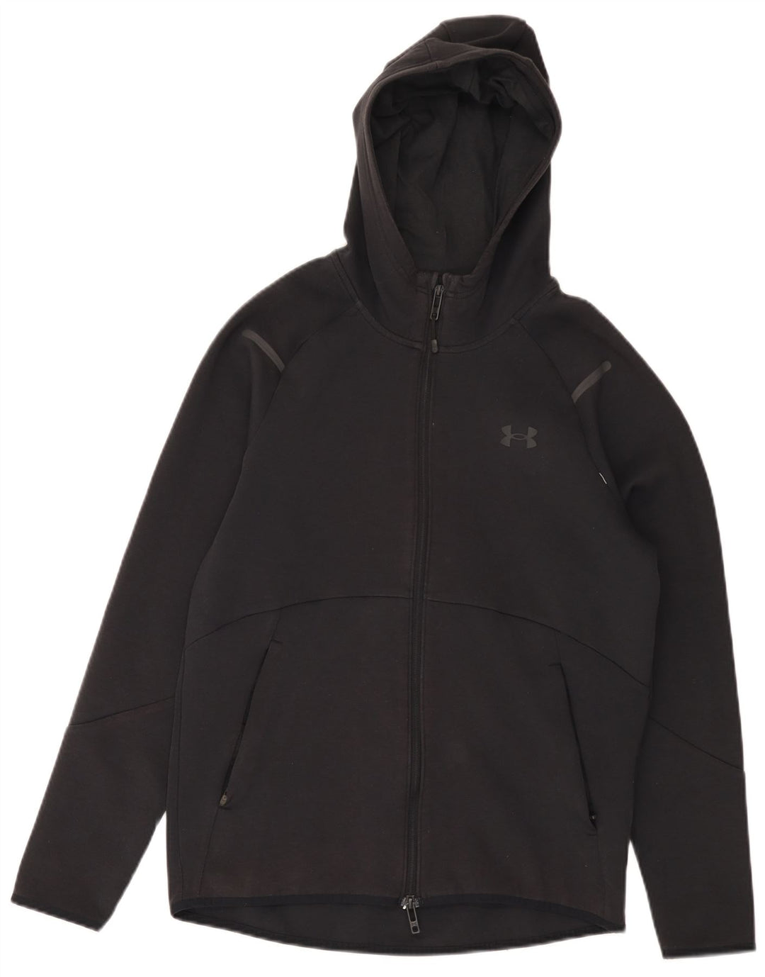 UNDER ARMOUR Hanorac cu fermoar pentru bărbați, bumbac mic, negru